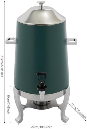 Coffee Urn with Fuel Holder, 3.5 Gallon/13L Stainless Steel Beverage Dispensers for Coffee Tea Hot Water, Hot Drink Dispenser with Stand, Chafer Urn with Spigot for Parties Catering (Red)