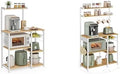 VASAGLE Baker's Rack 15.7' D x 35.4' W x 52.8' H, Bakers Rack with Power Outlet, 35.4 Inches, Golden Oak and Cloud White