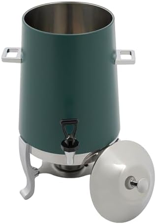 Coffee Urn with Fuel Holder, 3.5 Gallon/13L Stainless Steel Beverage Dispensers for Coffee Tea Hot Water, Hot Drink Dispenser with Stand, Chafer Urn with Spigot for Parties Catering (Red)