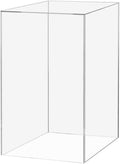 Tall Display Box Clear Acrylic 12' x 12' x 24' No Lid Hollow Pedestal 5 Sided Vertical Rectanugular Display for Flowers Dust Cover Bin Collectible Elevation Multi Use Showcase by Marketing Holders