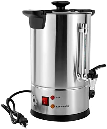 Commercial-Grade 50-Cup Coffee Urn - 5L Percolator with Hot Water Dispenser & Temperature Control - Ideal for Coffee, Tea, & Hot Chocolate Events