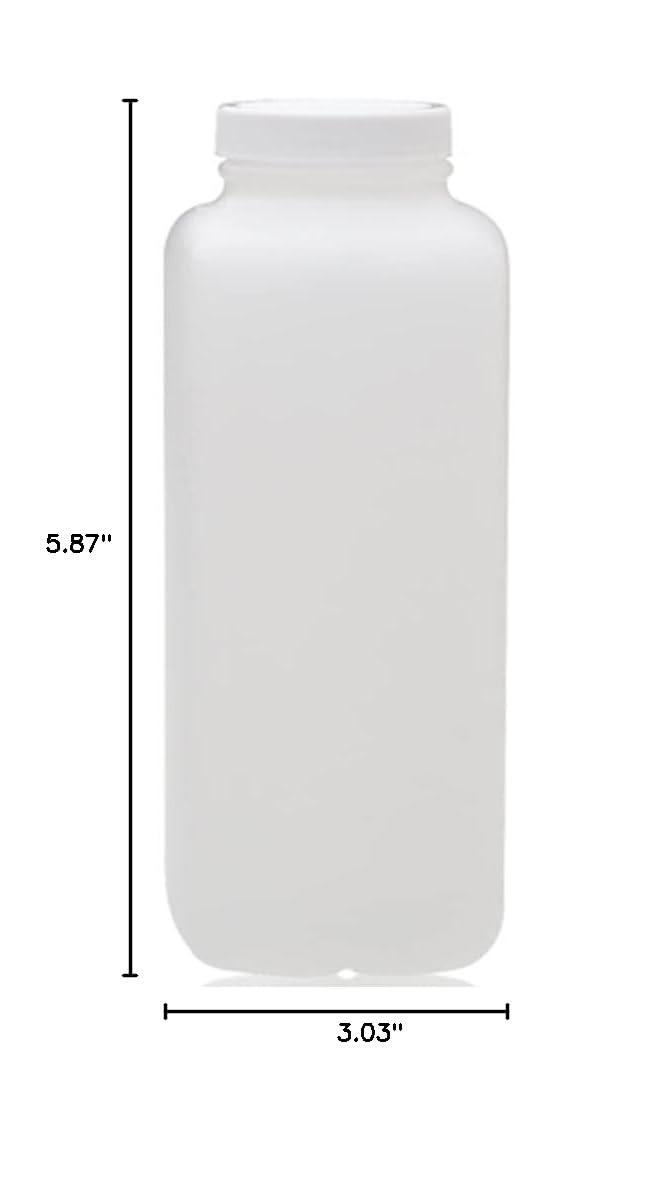 Wheaton 209685 Blake Packer Bottle, Natural HDPE, 16oz. With 43-400 Screw Cap Attached, 62mm x 77mm x 149mm (Case of 48)