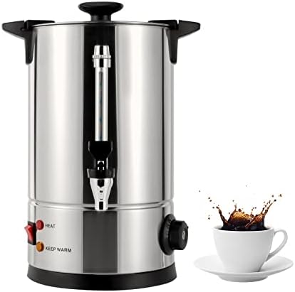 120-Cup Commercial Coffee Urn - Temperature Control Percolator for Coffee, Tea & Hot Chocolate - Large Capacity Hot Water Dispenser for Events & Gatherings