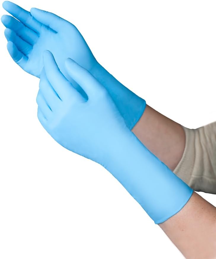 TRONEX 9099 Powder Free XS - XL 12' Long Cuff 5 Mil Thick Nitrile Exam Glove Chemo-Rated Extended Medical Gloves