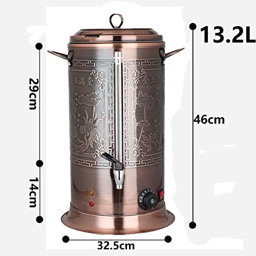 Hot Water Boiler Dispenser Tea Urn, Catering Boiler with Water Gau & Automatic Temperature Control, for Brewing Commercial Office Home Party,Bronze,16.5L