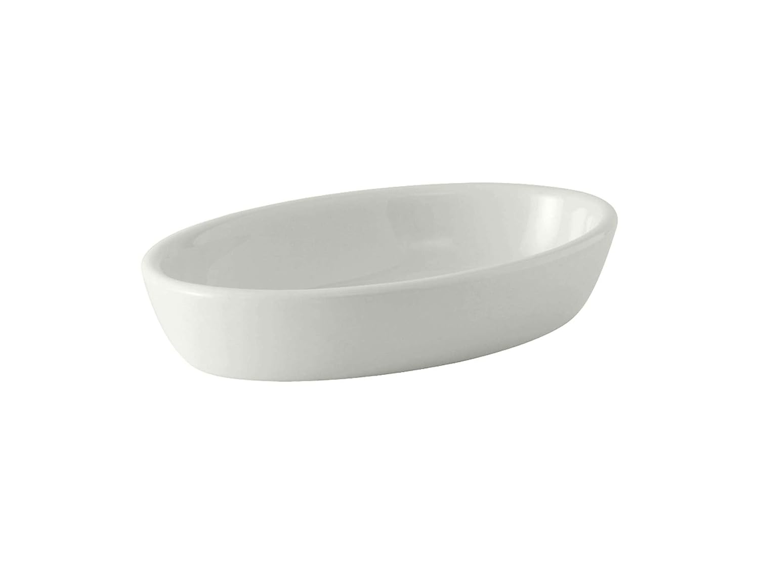 Tuxton China BPK-240 Baker, 24 oz., 9-1/8' x 6' x 1-3/4', Oval, Microwave and Dishwasher Safe, Oven Proof, Fully Vitrified, DuraTux, Porcelain White, Pack of 12