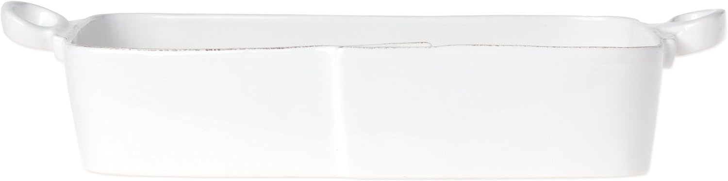 Lastra White Rectangular Baker