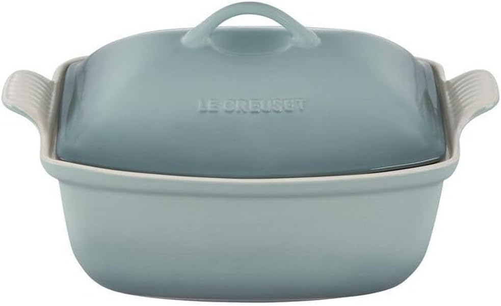 Le Creuset Heritage Stoneware Deep Baker with Lid, 4.5qt., Sea Salt