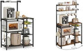 VASAGLE Baker's Rack 15.7' D x 35.4' W x 52.8' H, Bakers Rack with Power Outlet, 35.4 Inches, Rustic Brown