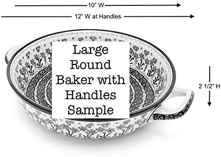 Polish Pottery Baker - Round with Handles - 10' - Unikat Signature U4830