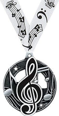 Music Medals - 2.25' Silver Music Medal Awards Prime