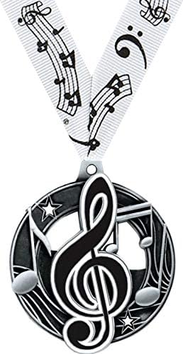 Music Medals - 2.25' Silver Music Medal Awards Prime