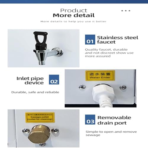 Electric Instant Hot Water Dispenser, Commercial Wall-Mounted Tea & Coffee Kettle, 80L/H Step-Heating Boiling Water Machine for Home & Office Use, White