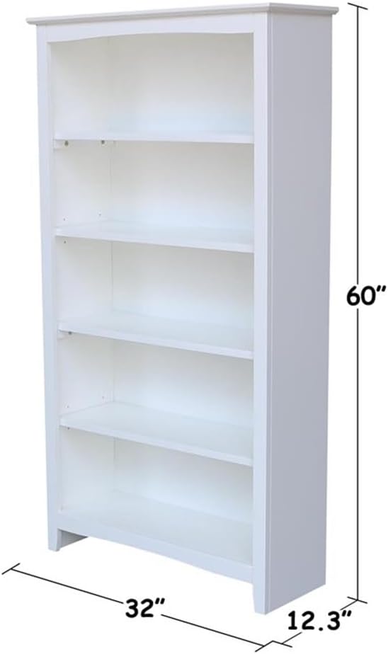 International Concepts Shaker Bookcase - 60' H White