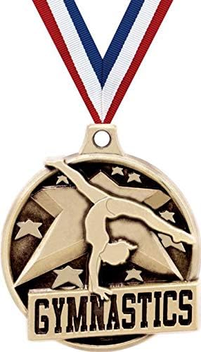 Crown Awards 1.5' Gymnastics Medal - Gold Gymnastics Award Medals Prime