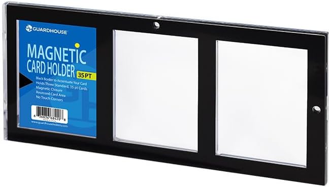 Guardhouse Magnetic-Close Three Trading Card Display Holder Black Border 35 pt Case of 30