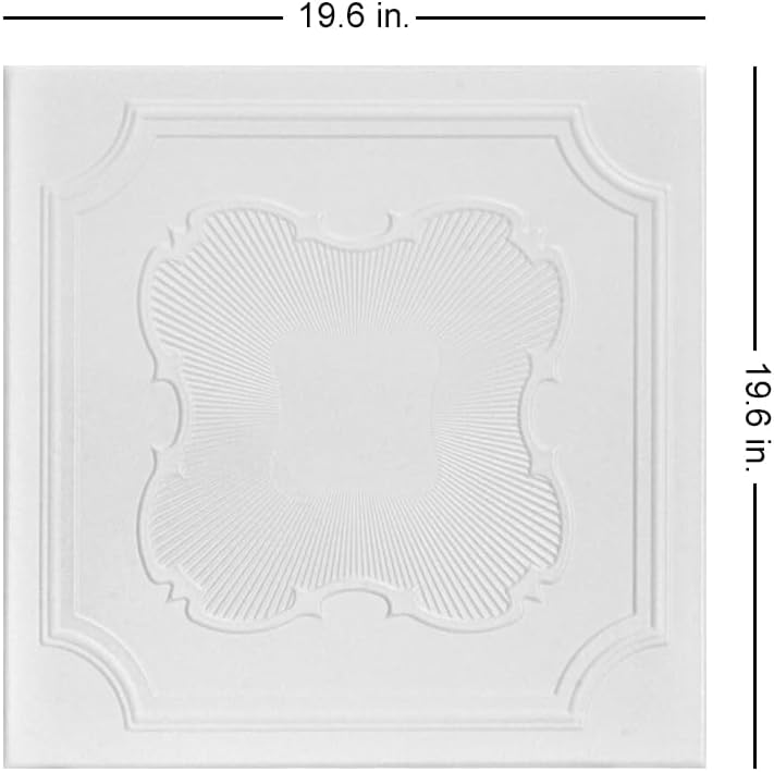 À LA MAISON CEILINGS R74 Coronado Foam Glue-Up Ceiling Tile (768 Sq. Ft./Case), Pack of 288, Plain White