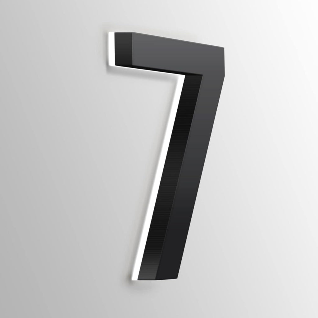 Modern LED House Number, Backlit Floating LED Home Address Numbers, Stainless Steel Black Light Up House Number For Outside, Yard, Street, White Light,20 Inch,S