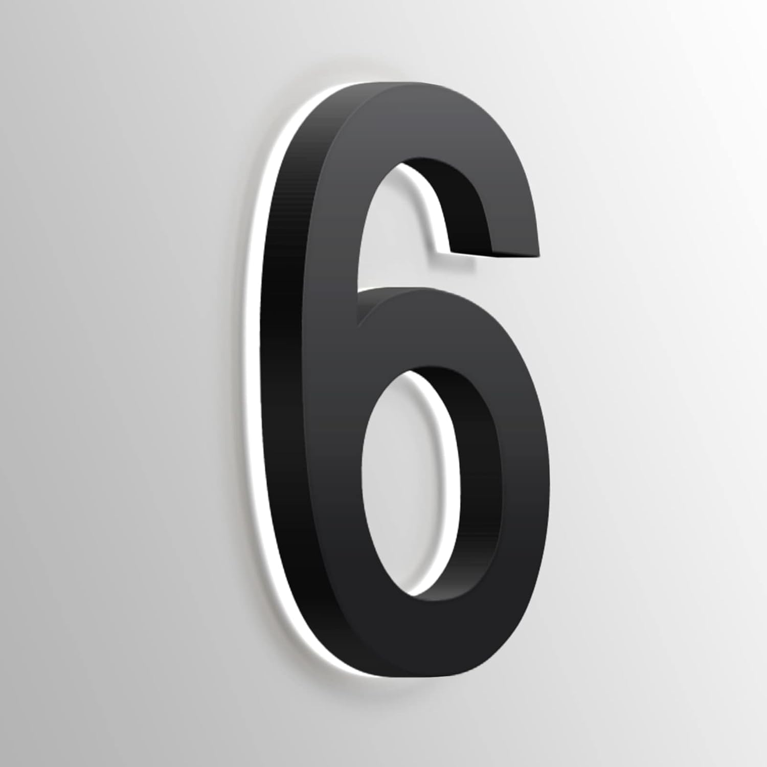 LED House Number, Backlit LED Address Numbers For Home, Stainless Steel Black Light Up House Numbers For Outside, Yard, Street, White Light,16 Inch,6