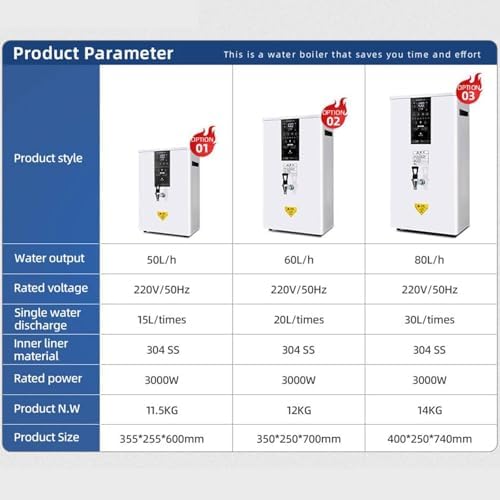 80L Electric Instant Hot Water Dispenser, Wall-Mounted Tea & Coffee Kettle, Commercial Hot Water Boiler, Rapid Heating for Home & Office, Efficient Water Heating Solution