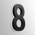 Modern LED House Number, Backlit Floating LED Home Address Numbers, Stainless Steel Black Light Up House Number For Outside, Yard, Street, White Light,18 Inch,8