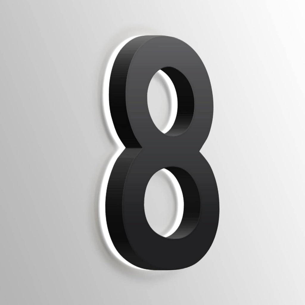 Modern LED House Number, Backlit Floating LED Home Address Numbers, Stainless Steel Black Light Up House Number For Outside, Yard, Street, White Light,20 Inch,E