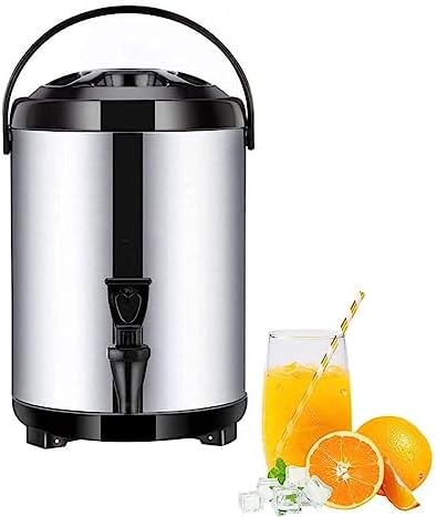 Stainless Steel Hot Water Dispenser with Faucet, 6L/8L/10L/12L Commercial Insulated Catering Urn, Thermostat Water Boiler, Keeps Water Hot for 10-12 Hours, Black