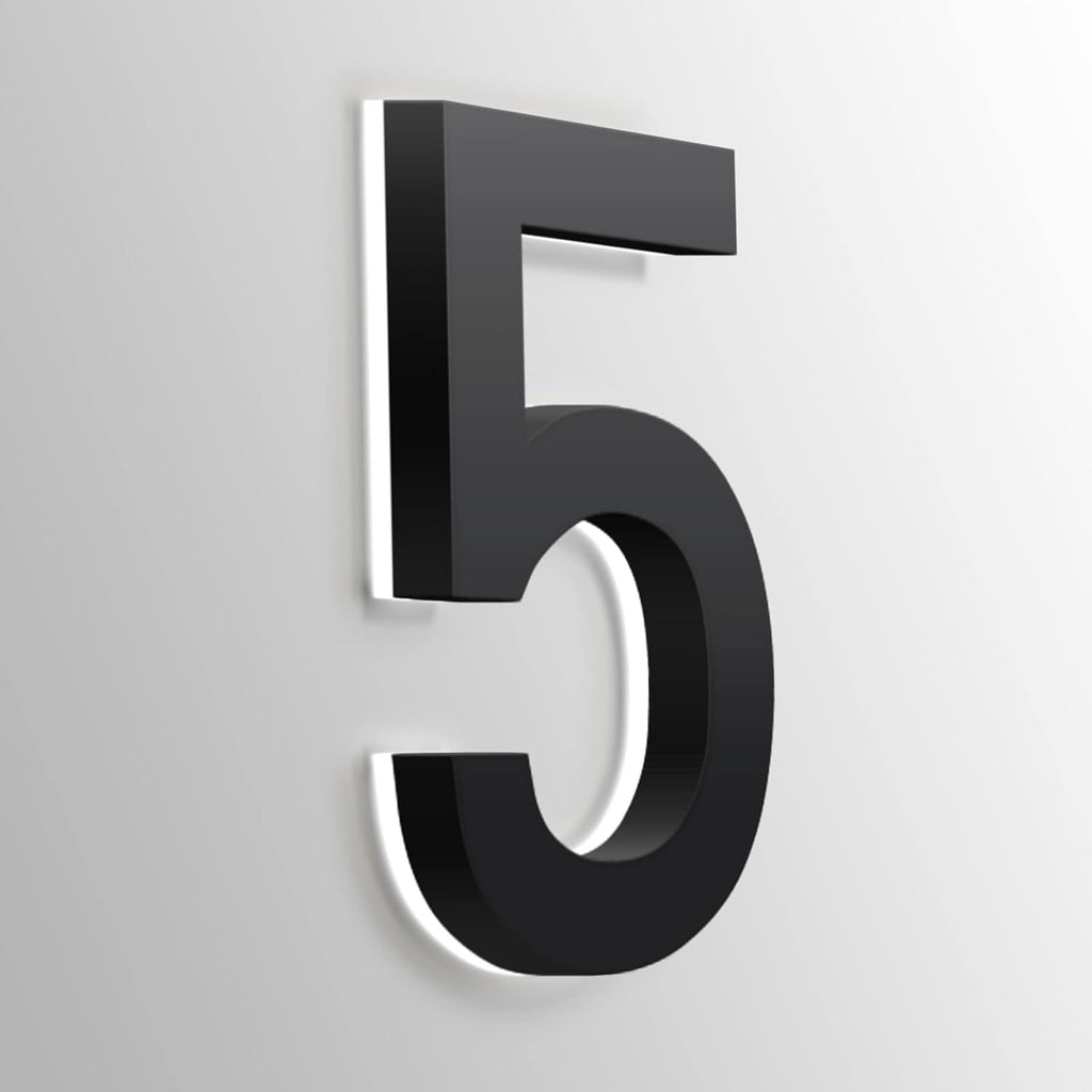 LED House Number, Backlit LED Address Numbers For Home, Stainless Steel Black Light Up House Numbers For Outside, Yard, Street, White Light,14 Inch,6