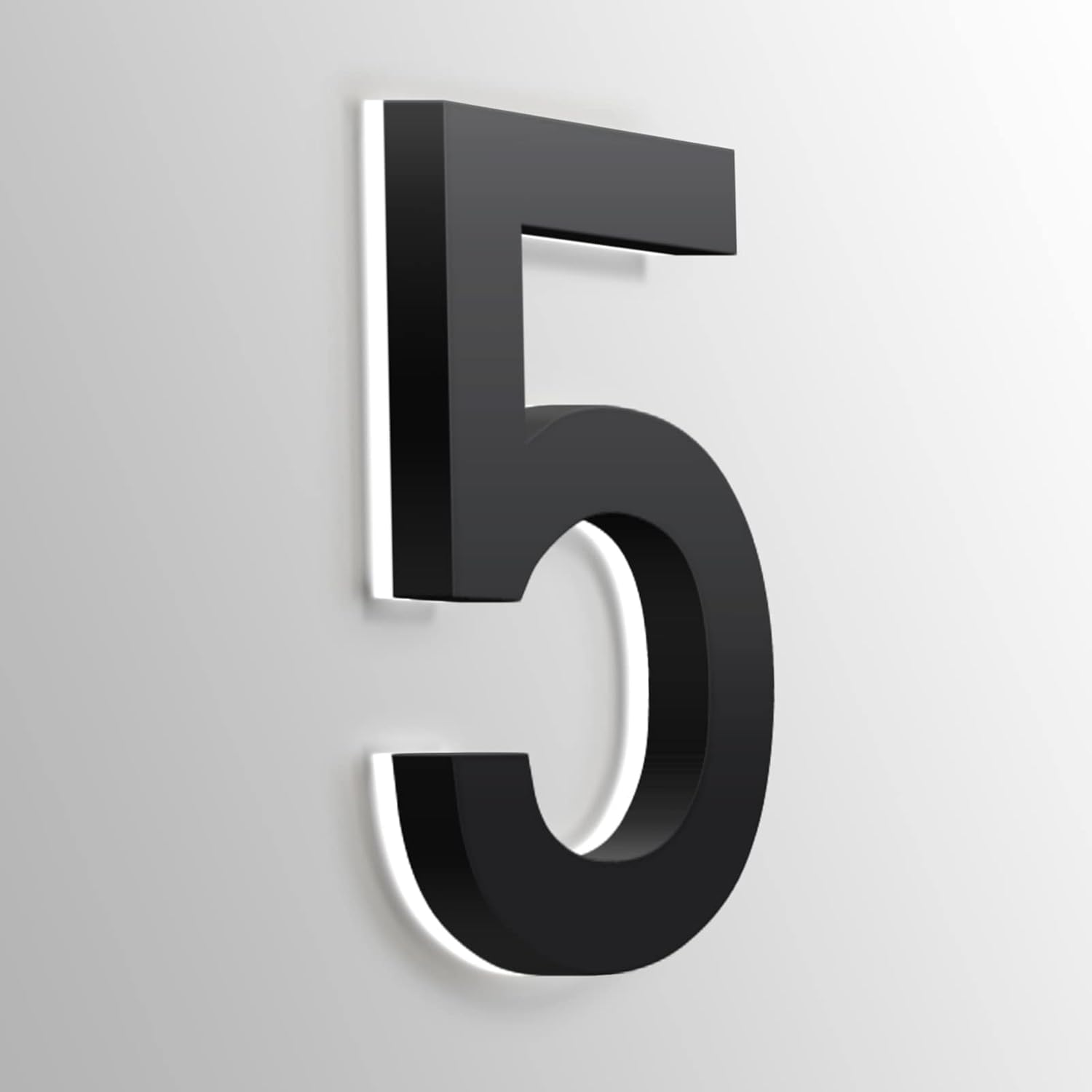 LED House Number, Backlit LED Address Numbers For Home, Stainless Steel Black Light Up House Numbers For Outside, Yard, Street, White Light,14 Inch,6