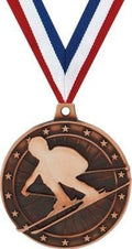 Crown Awards Skiing Medal - Bronze Skii Medals with Neck Ribbon Prime