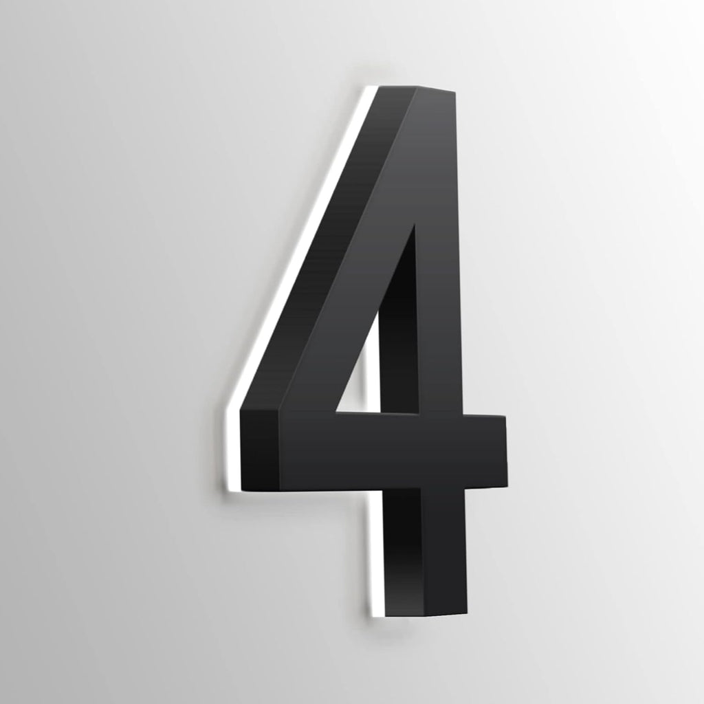 LED House Number, Backlit LED Address Numbers For Home, Stainless Steel Black Light Up House Numbers For Outside, Yard, Street, White Light,20 Inch,6