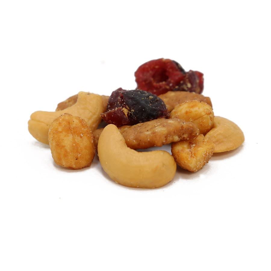 C.J. Dannemiller Mixed Nuts, Sweet & Spicy Mix, Bulk 25 Pound Box, Includes Cashews, Craisins, Pepper Nuts, Honey Roasted Peanuts, Sesame Sticks
