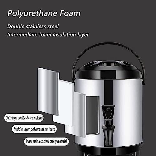 Stainless Steel Hot Water Dispenser with Faucet, 6L Commercial Coffee Urn, Insulated Thermostat Water Boiler, 10-12 Hour Keep Warm, Perfect for Catering and Events, Black