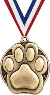 Crown Awards Paw Print Medals - 2' - Great for School Spirit, Team Spirit, Mascot