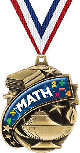 Crown Awards Math Medals - 2' Kudos Excellence in Mathematics Education Award Medals Gold