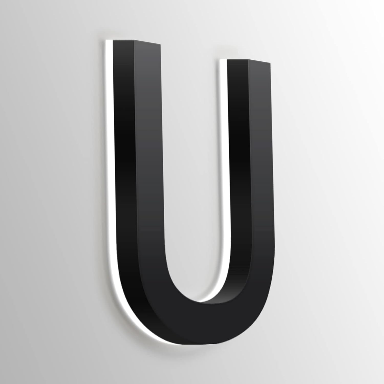 Address Numbers LED, Backlit Floatig LED House Numbers, Black, Stainless Steel Light Up LED House Numbers For Outdoor, Illuminated Address Signs, White Light,20 Inch,3