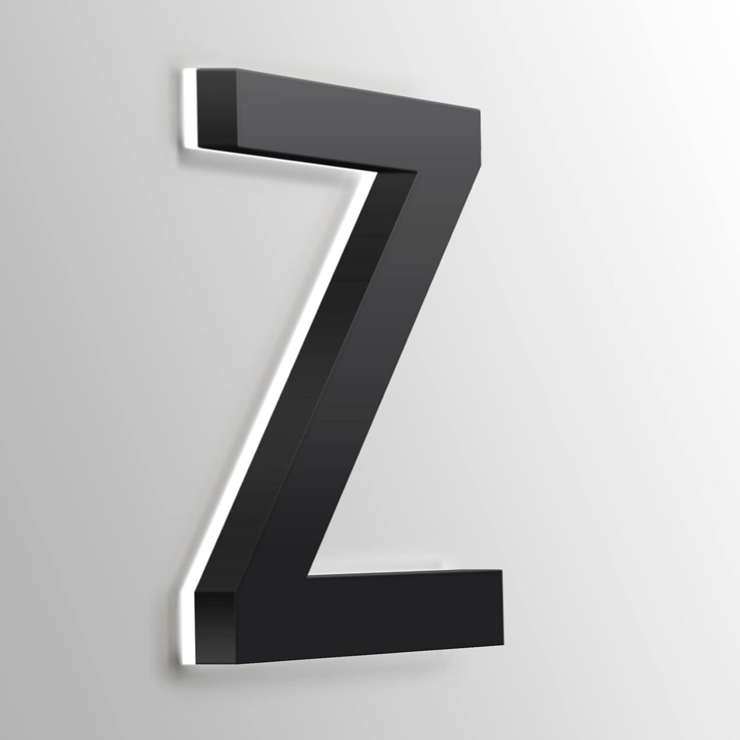 Address Numbers LED, Backlit Floatig LED House Numbers, Black, Stainless Steel Light Up LED House Numbers For Outdoor, Illuminated Address Signs, White Light,14 Inch,O
