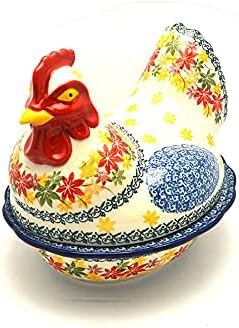 Polish Pottery Covered Baker - Rooster - Maple Harvest