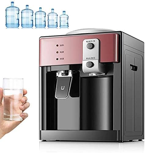 Electric Water Dispenser, Stationary Drinking Fountain Cold And Hot Water Cooler Heater For Home Office Hotel Coffee Tea Bar, One-handed Push Cup, Convenient And Safe Dispenser Water,Pink,Collector88