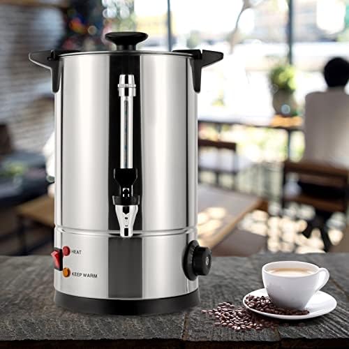 120-Cup Commercial Coffee Urn - Temperature Control Percolator for Coffee, Tea & Hot Chocolate - Large Capacity Hot Water Dispenser for Events & Gatherings