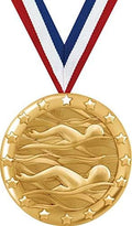 Swim Medals - 2' Gold Swim Team Medal Awards