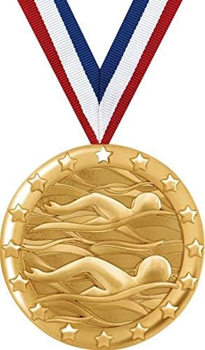 Swim Medals - 2' Gold Swim Team Medal Awards