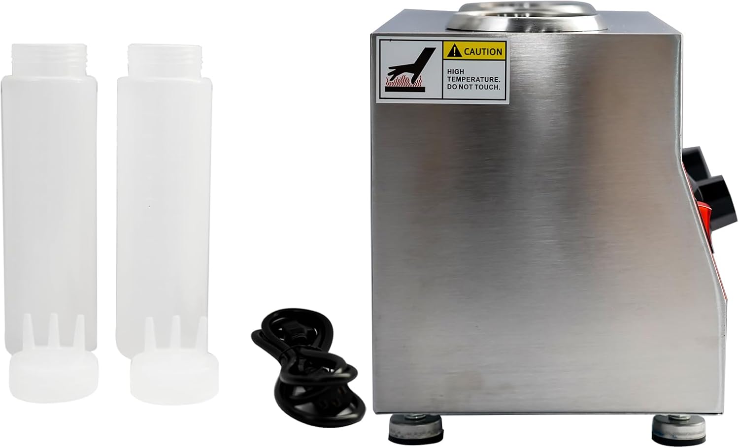Commercial Electric Sauce Warmer, Hot Fudge Warmer, Electric Cheese Dispenser Warmer Bottle Warmer, 2 Pump Cheese Sauce Warmer Dispenser 110v/60Hz