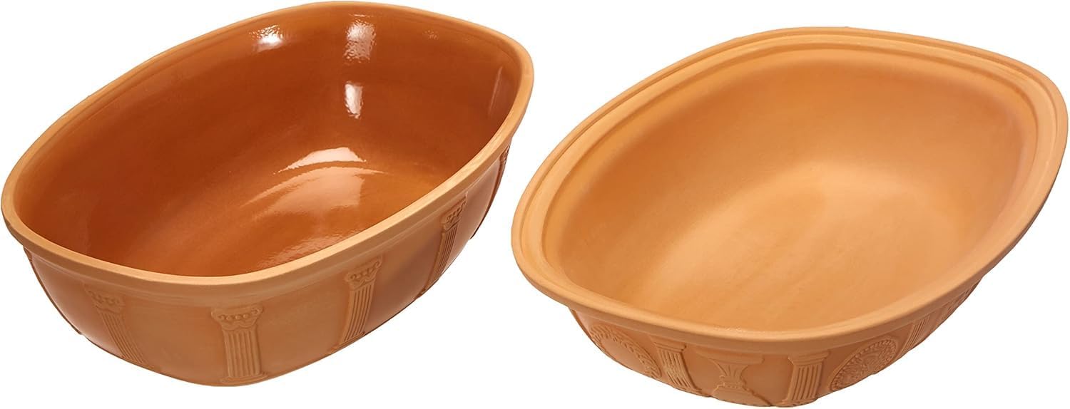 Romertopf Clay Roaster | 50 Years Anniversary Edition | Non-Stick Dutch Oven | Healthy Pot Cooking | Clay Baker | Versatile Cooking Vessel - 5.2 Quarts (5 Liters) for up to 8 people