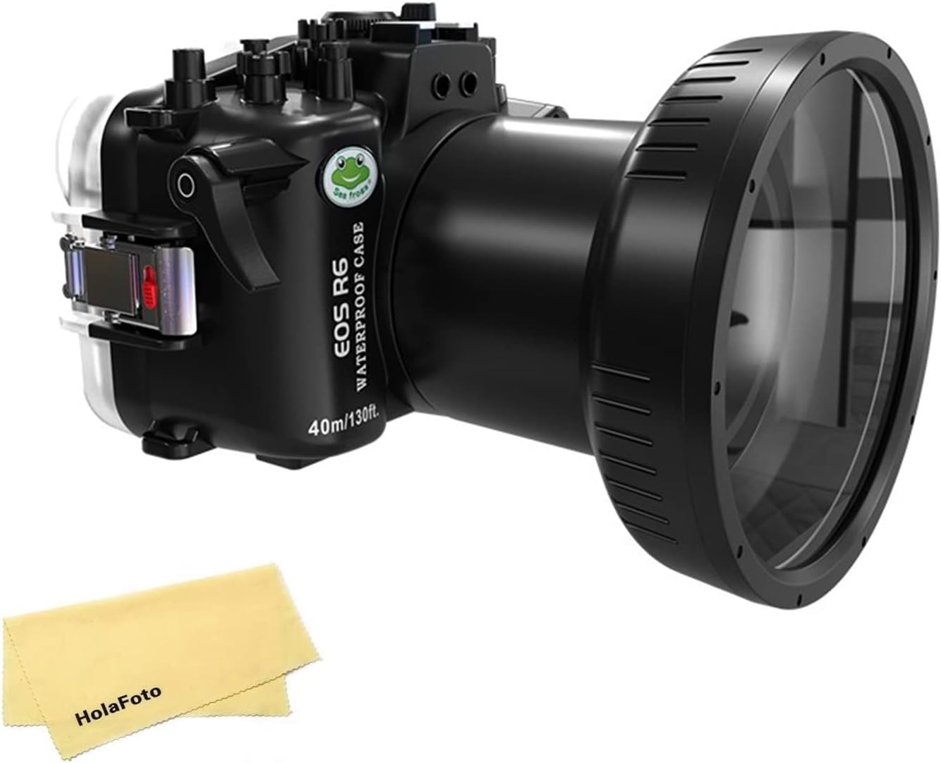 Seafrogs Underwater Housing for Canon EOS R6 Waterproof Case with 100mm Flat Port Compatible with 16-35mm, 24-105mm,100mm and 15-35mm Lens