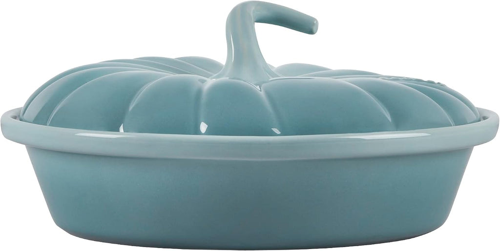 Le Creuset Stoneware Figural Pumpkin Baker with Lid, 9', Sea Salt