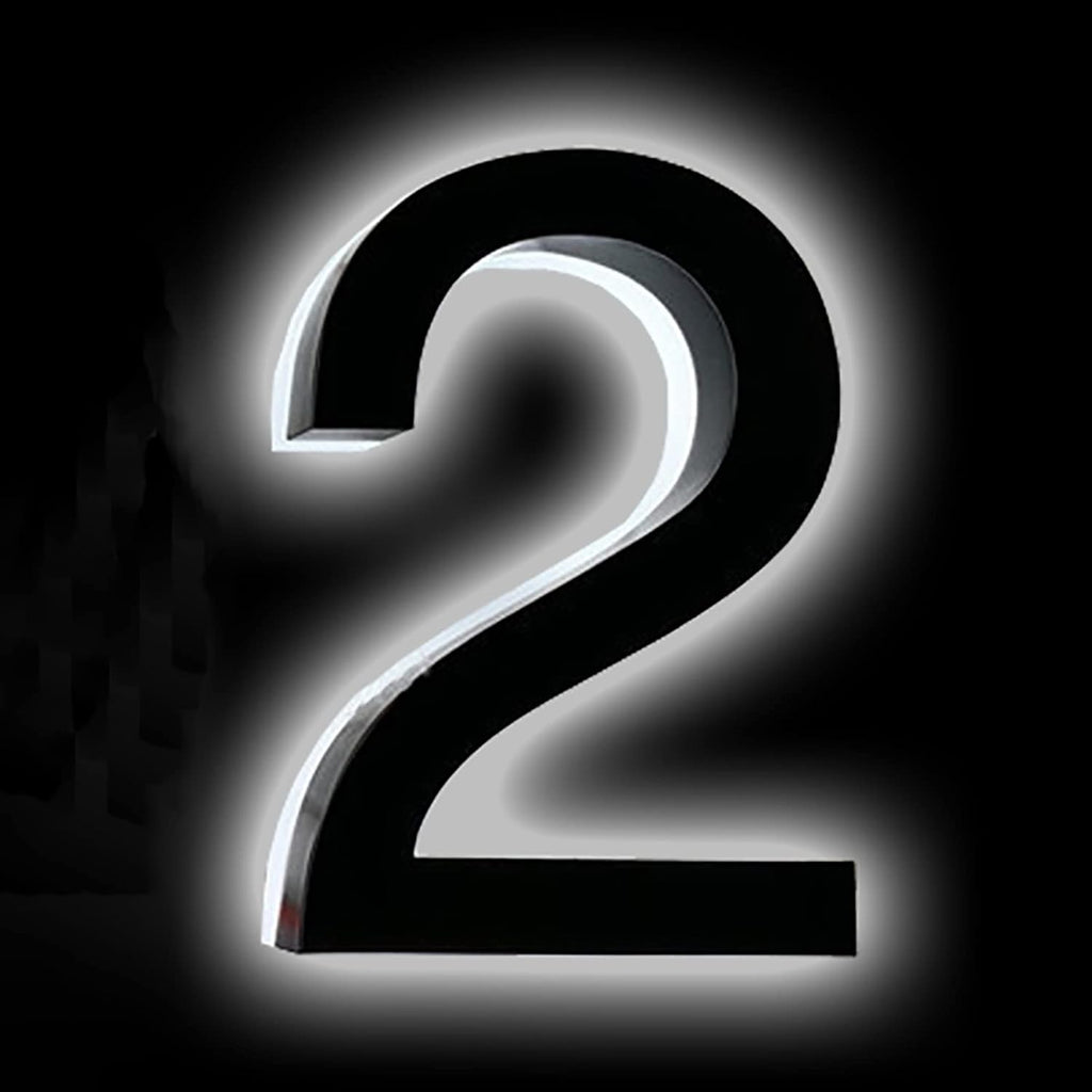 Illuminated House Numbers Modern, 16' Backlit LED House Numbers Plaque For Outside, Light Up LED Address Numbers For House, White Light,3