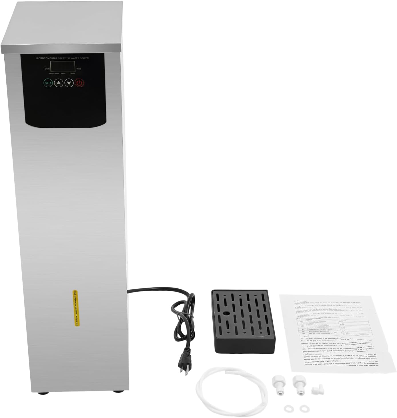 Step-Heating Commercial Hot Water Dispenser, 30L /7.93Gal Hot Water Boiler Dispenser Electric Water Pot Boiler Commercial Boiling Water Machine for Tea Coffee Shop Dessert Shop Hotel (Sliver)