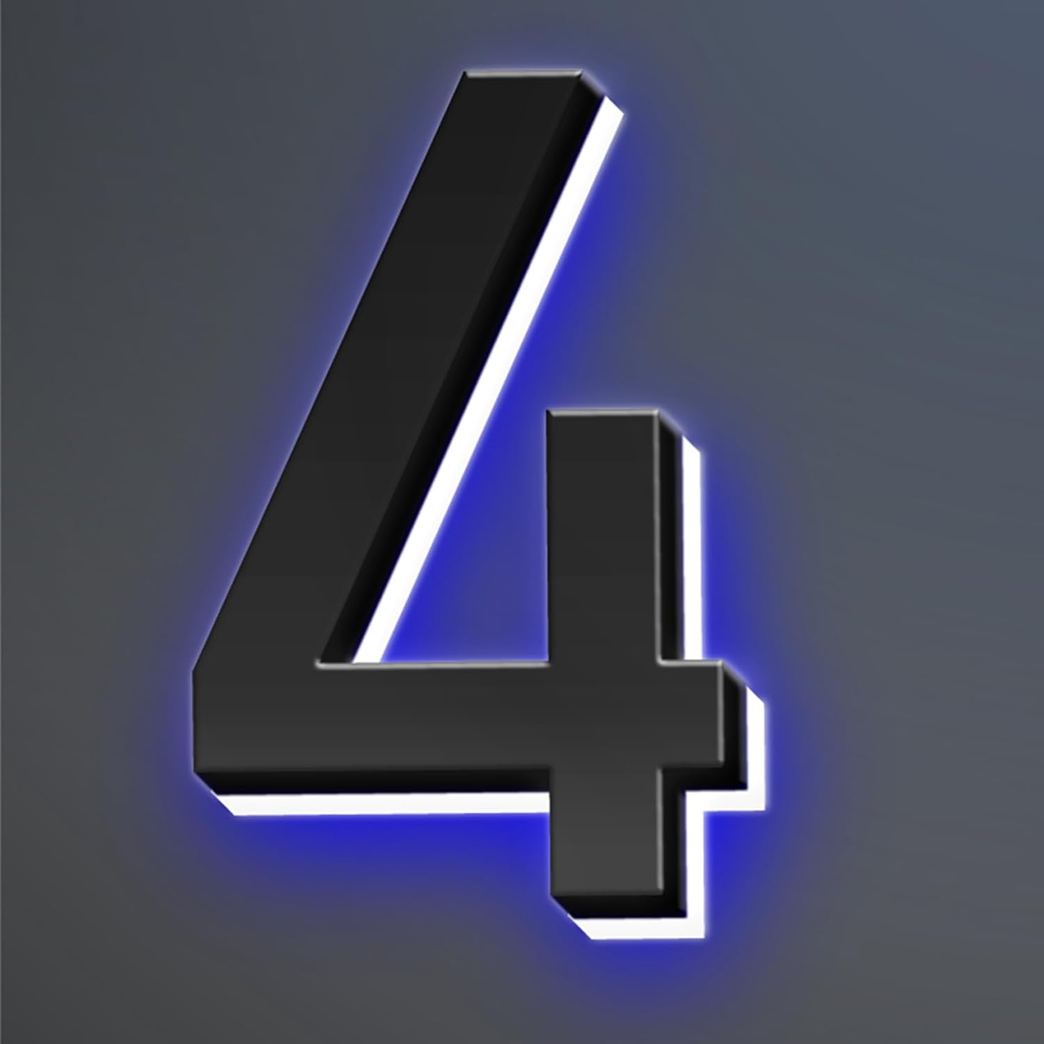 Illuminated LED House Number Sign, Matte Black, Lighted Address Number For House/Home/Yard, Light Up Address Sign, Waterproof Outdoor/Indoor, Day & Night,14 Inch/35cm,2