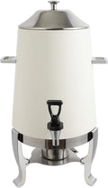 Coffee Urn With Fuel Holder, 3.5 Gallon/13L Stainless Steel Beverage Dispensers for Coffee Tea Hot Water, Hot Drink Dispenser with Stand, Chafer Urn with Spigot for Parties Catering,White